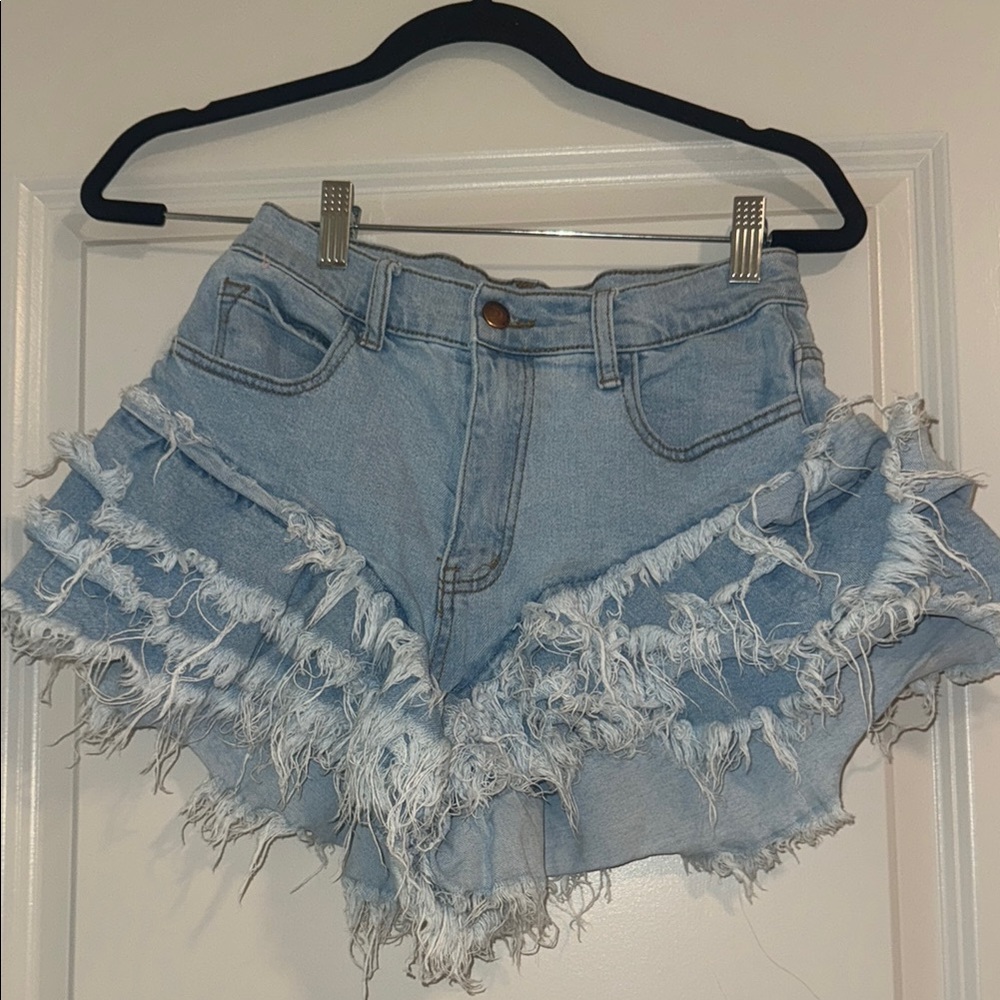 Distressed Denim Shorts